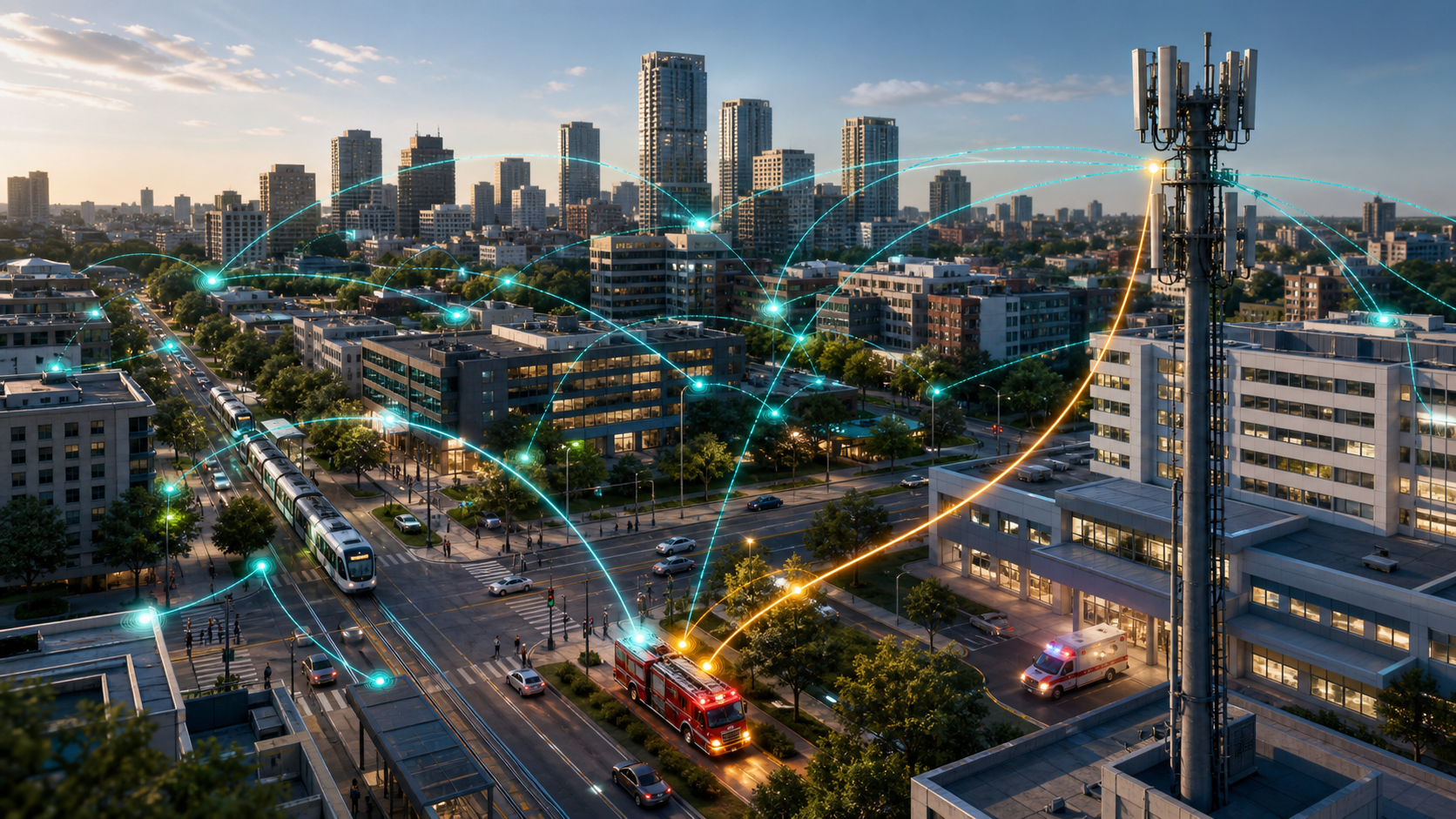 Priority-aware urban macrocell coordination across dense devices and critical services