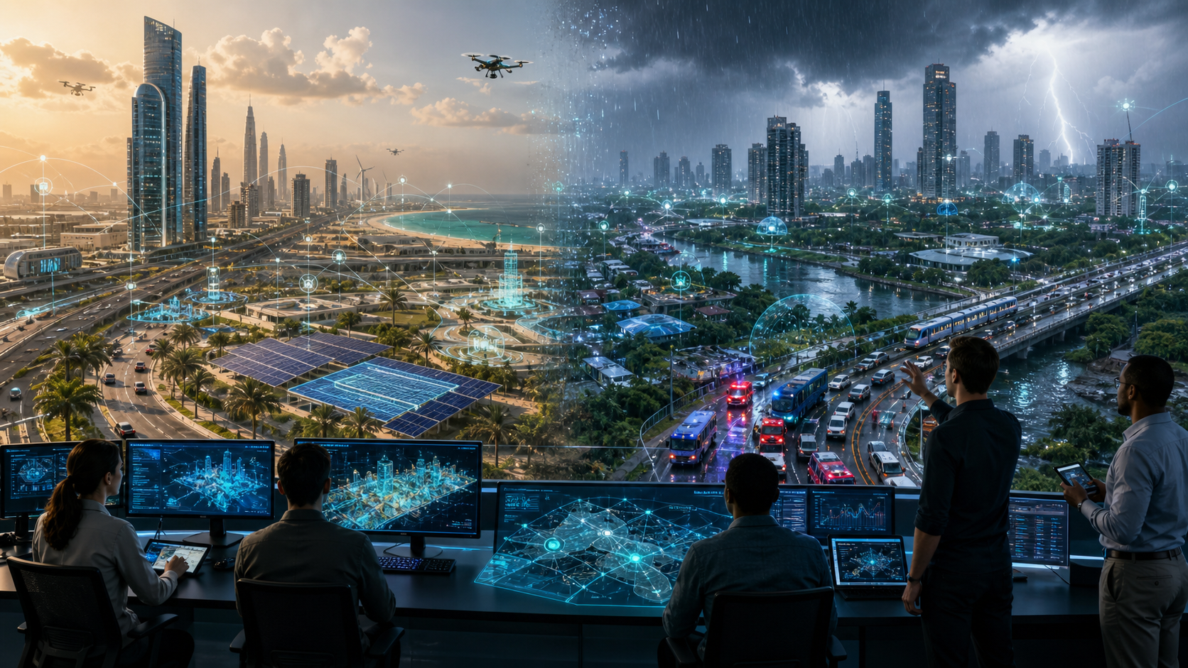 UAE and Indonesian urban digital-twin environments under mobility and resilience stress
